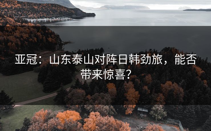 亚冠:山东泰山对阵日韩劲旅,能否带来惊喜? 亚冠:山东泰山对阵日韩劲旅,能否带来惊喜?
